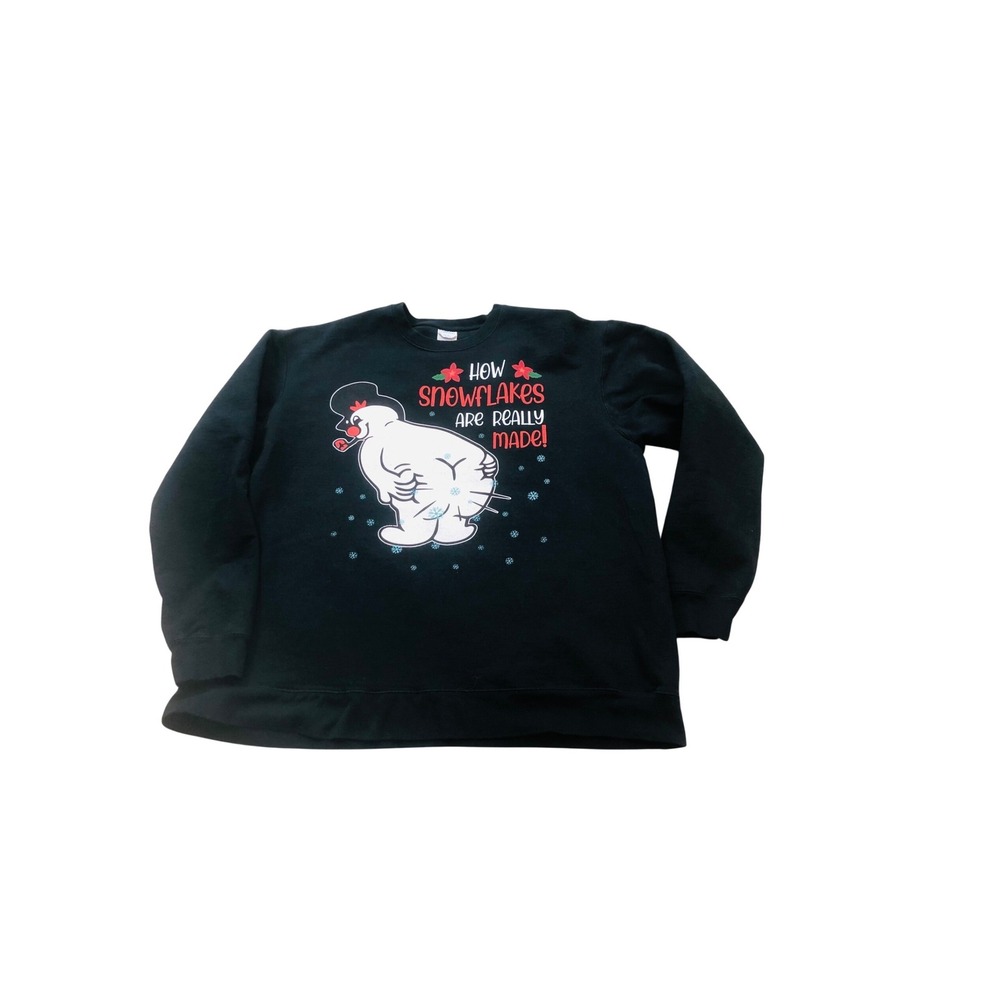 Port & Company Mens Graphic Sweatshirt Funny Snowflake Crewneck 2XL